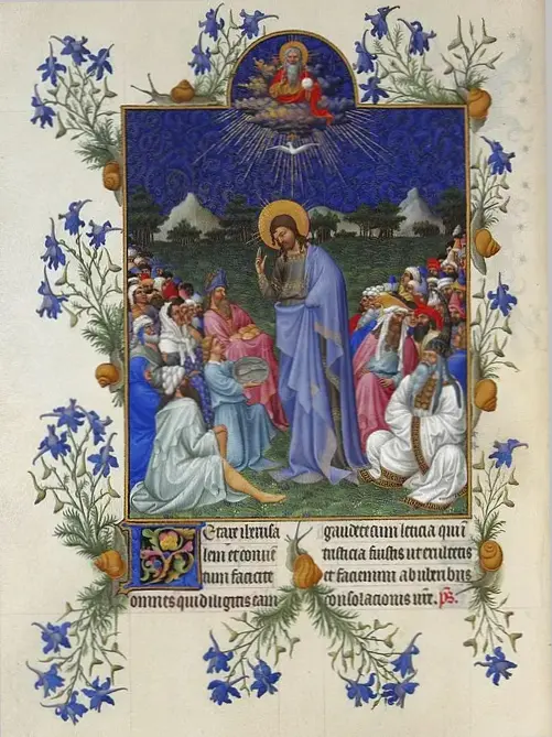 Folio 168v The Feeding of the Multitude rev
