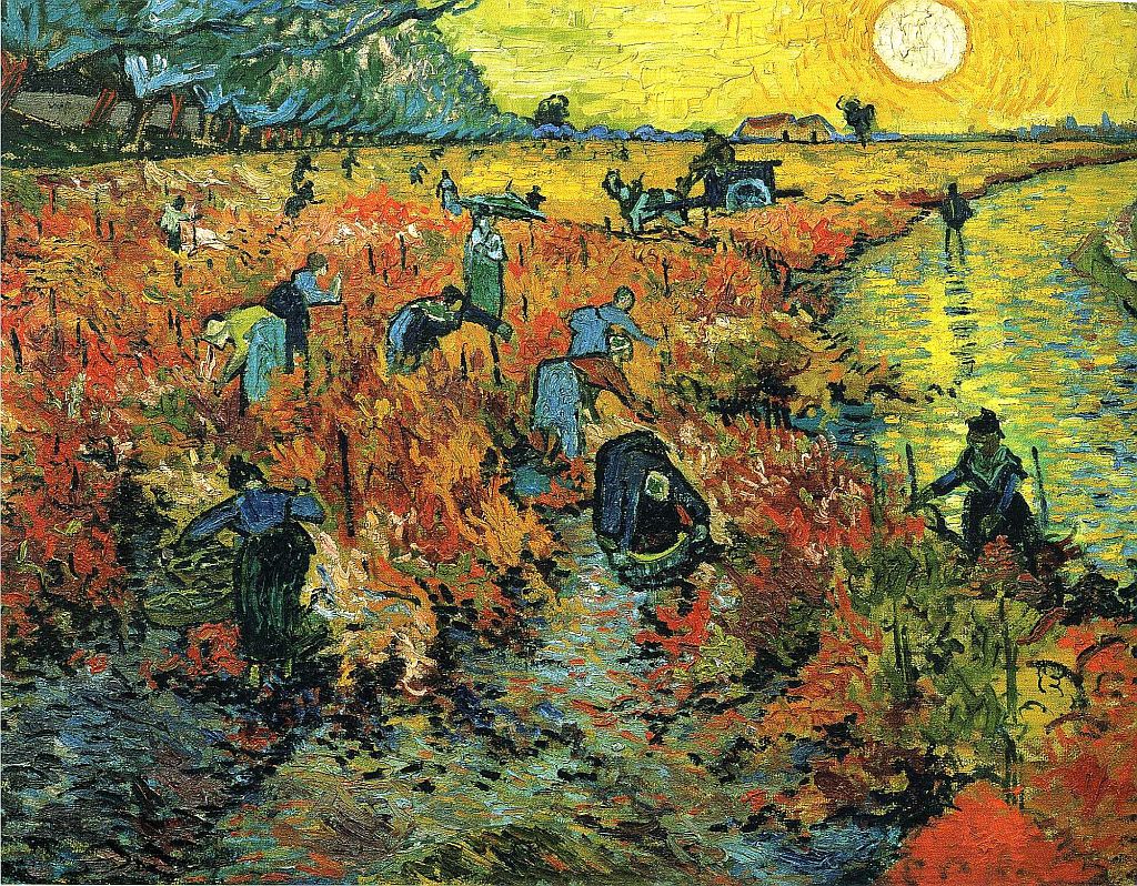 Red vineyards at arles 1888 a